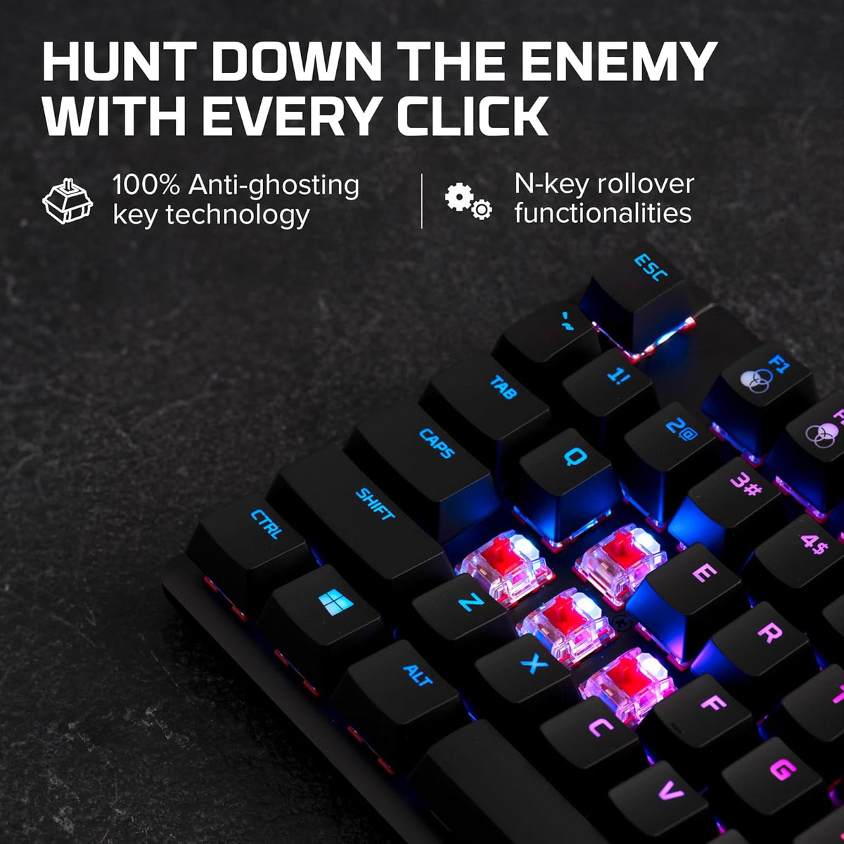 Alloy Origins Core - Tenkeyless Mechanical Gaming Keyboard, Software Controlled Light & Macro Customization, Compact Form Factor, RGB LED Backlit, Linear  Red Switch,Black