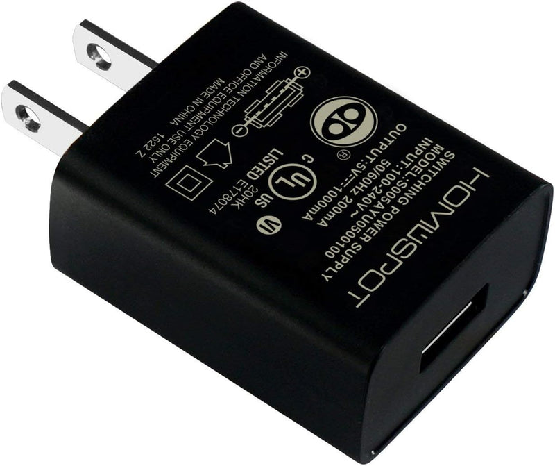 UL Listed 5V 1A USB Wall Charger, Single-Port USB-A Power Adapter | 100-240V Input | Overcharge, Overcurrent & Overheat Protection | for Phones, Cameras, E-Readers, Headphones & More