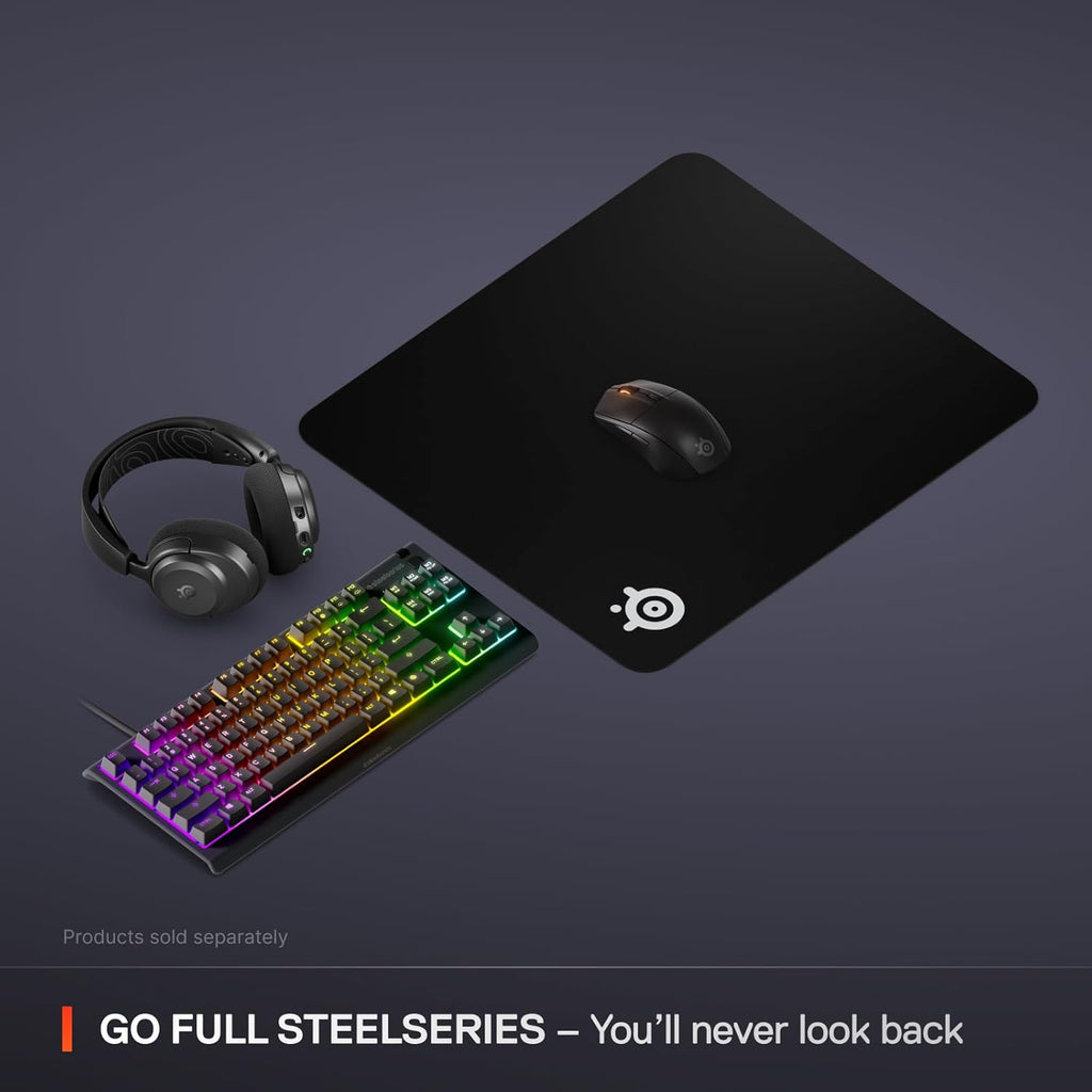 Steelseries Qck Large Gaming Mousepad — Black — Non-Slip Silicone Rubber Base — Peak Tracking and Stability — Optimized for Gaming Sensors — 490 Mm X 420 Mm — FPS, Mobas, RTS, MMO