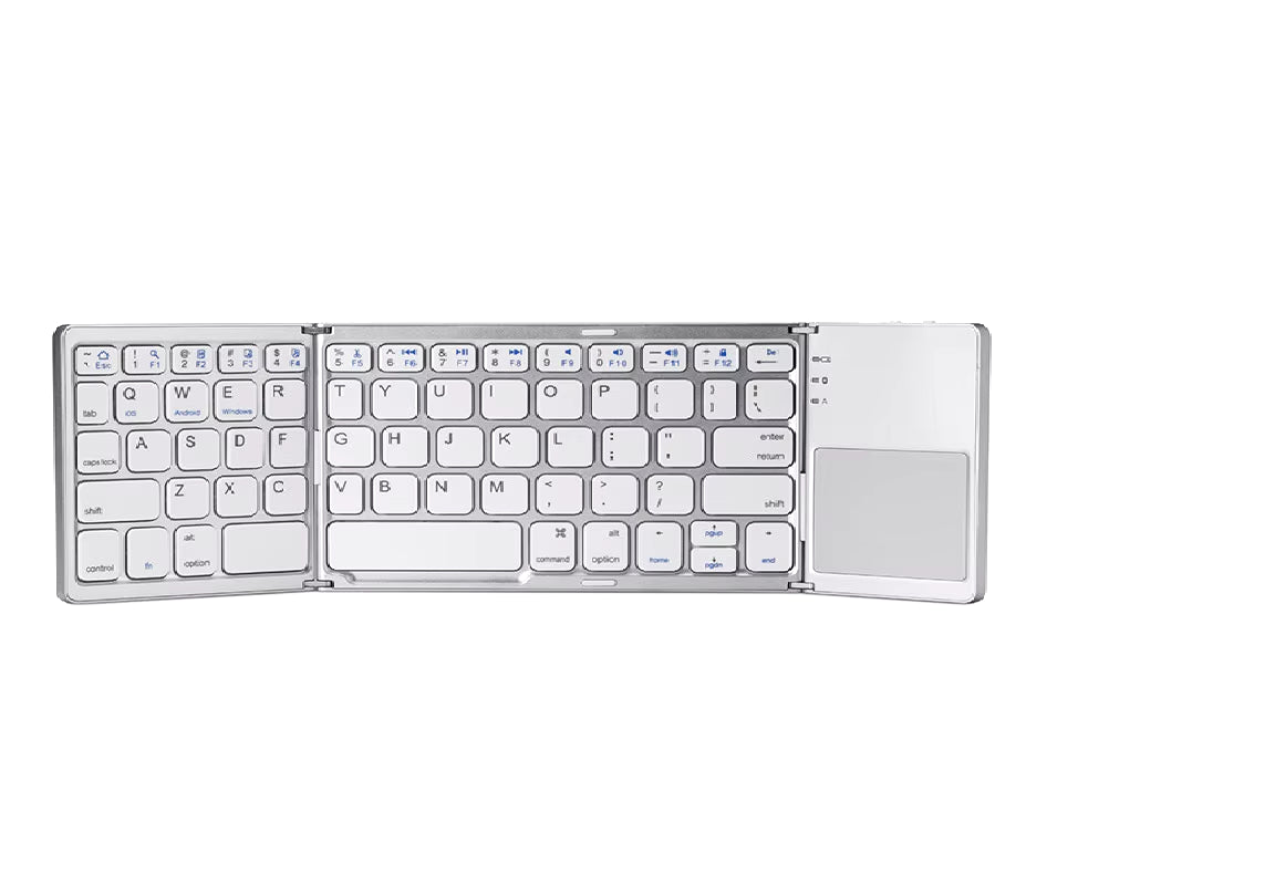 Foldable Wireless Keyboard Ultra Slim Touchpad Bluetooth Keyboard Rechargeable Folding Keyboard for Tablet Laptop