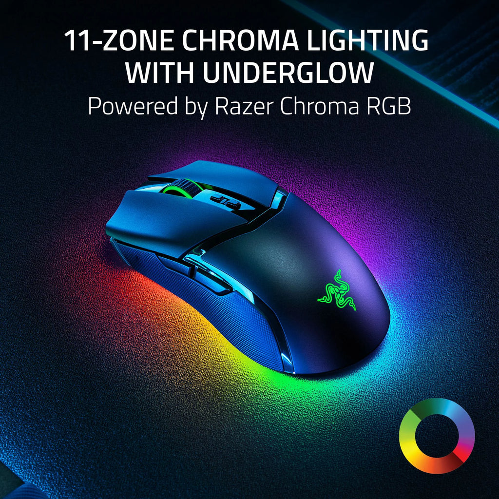Cobra Pro Lightweight Wireless PC Gaming Mouse with Chroma RGB, Custom Controls, 77G, Black