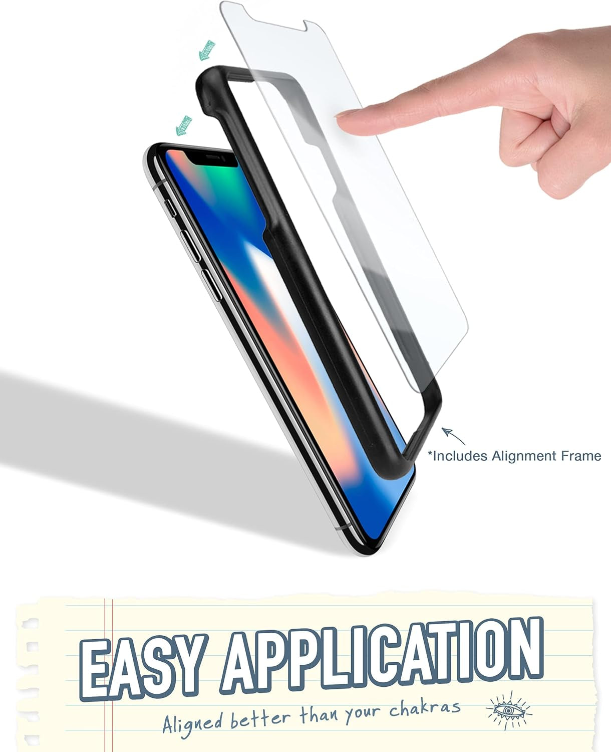 Iphone 8/7/6 plus Screen Protector, Tuff Sheet, Glass 2 Pack | 2 Tempered Glass Screen Protectors, Easy Install Frame + Cleaning Kit, 9H, Scratch & Shatter Resistant, 99% HD Clarity