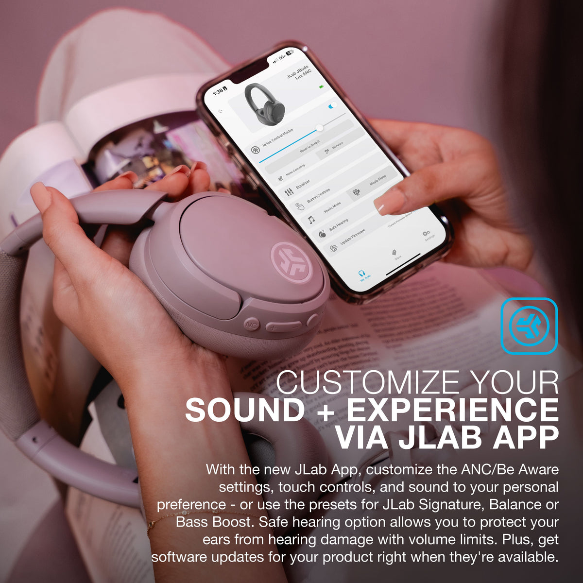 Jbuds Lux Active Noise Cancellation Bluetooth Headphones