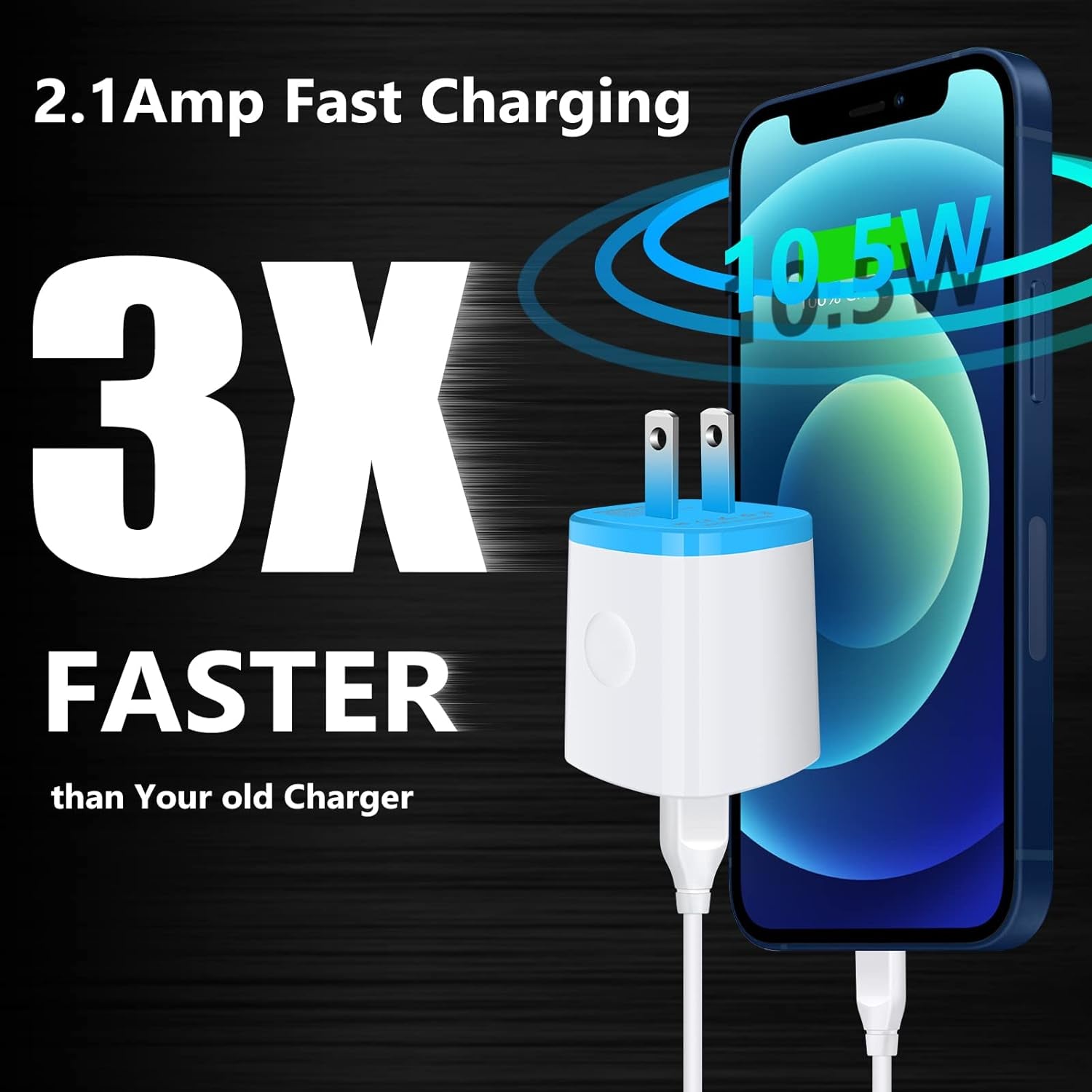 USB Charger Wall Plug, Iphone Charging Box, 5Pack Home Travel 2.1Amp | Dual Port Fast Wall Charger Quick Charging Block Cube Brick for Iphone 17 16E 16 15 14 13 12 Pro Max XR X 8,Samsung,Android